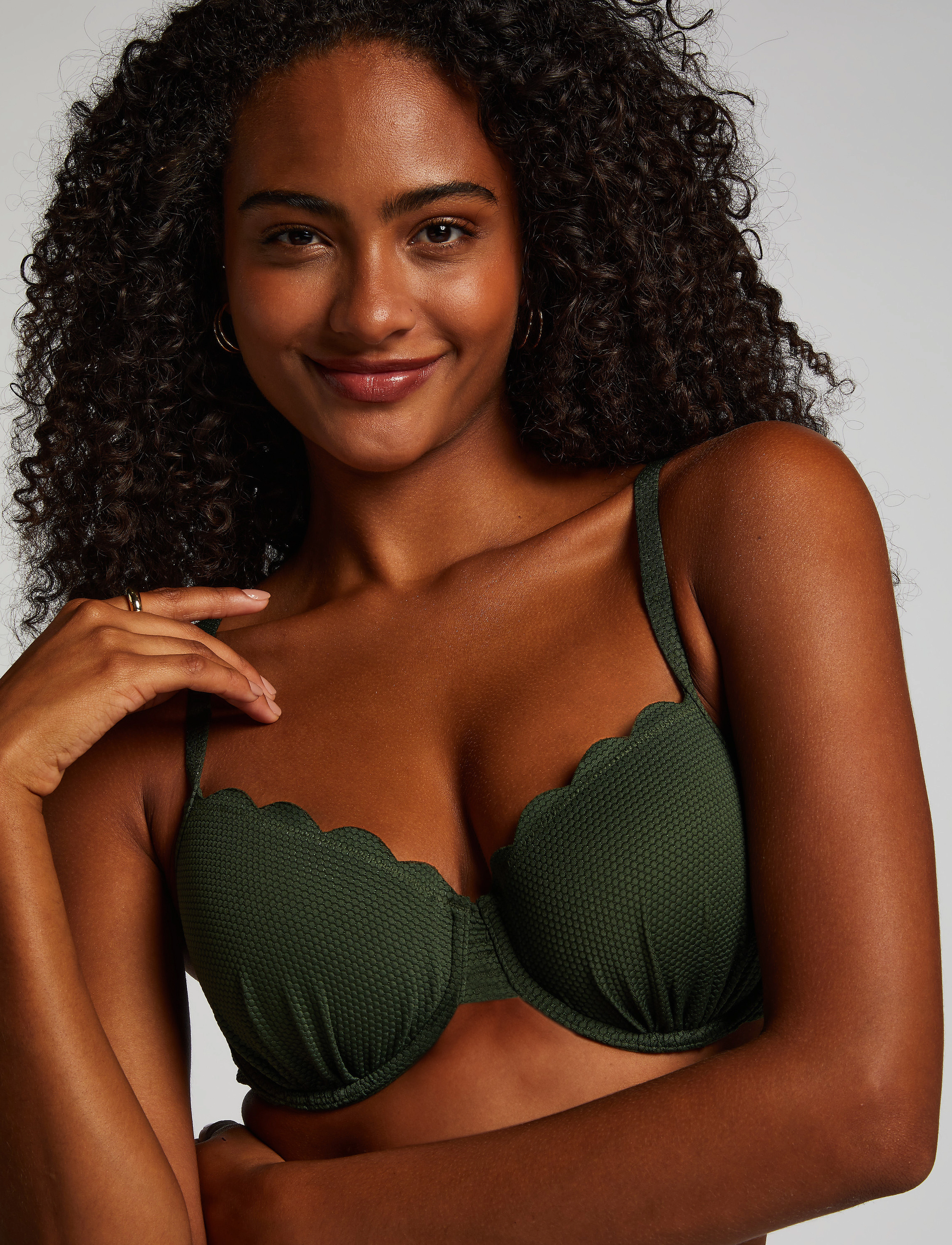 Hunkemöller - Scallop pd - bikini-oberteile mit bügel - khaki - 2
