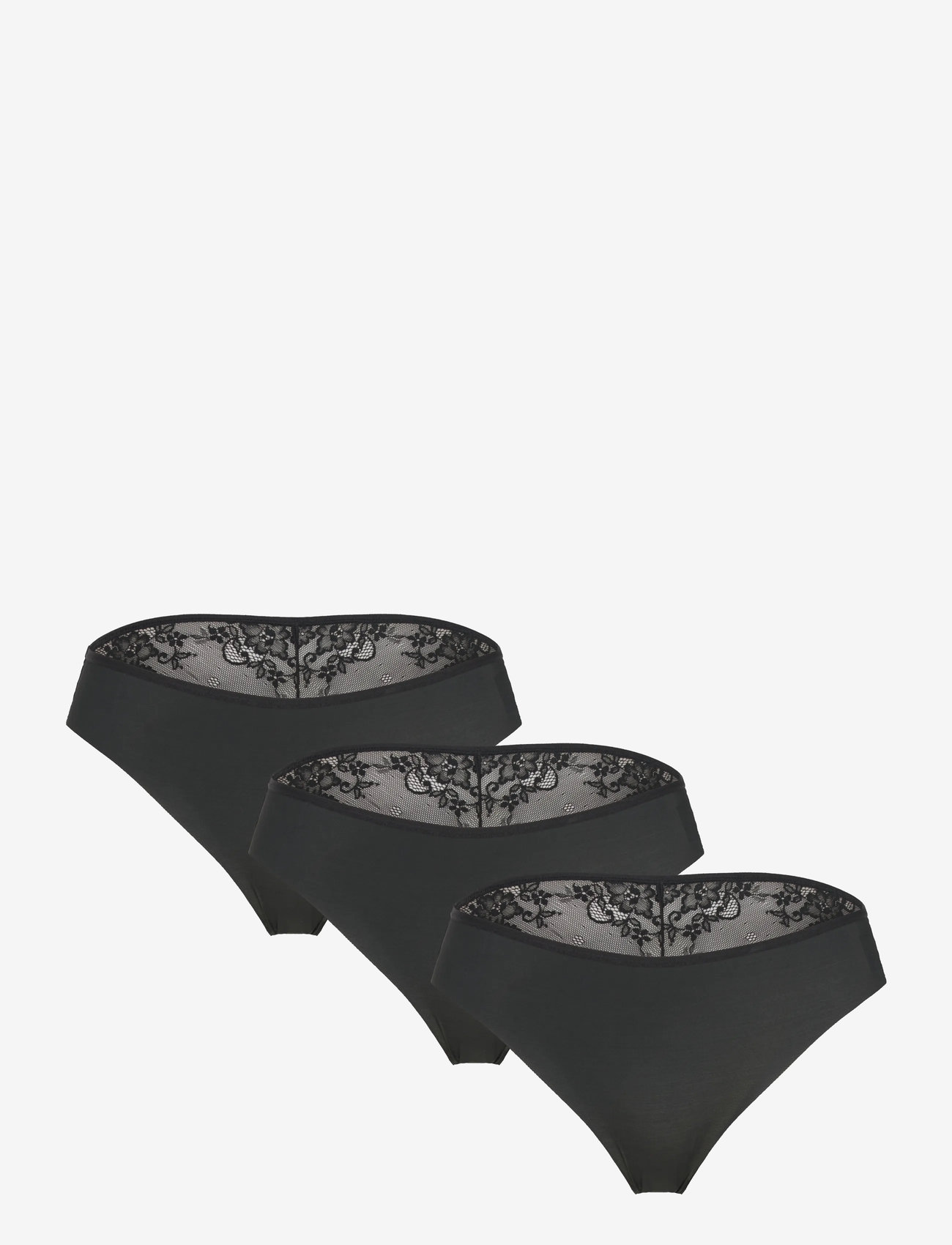 Hunkemöller - 3-pack Invisible Brasilian Lace Back - julegaver under 300kr - black - 0