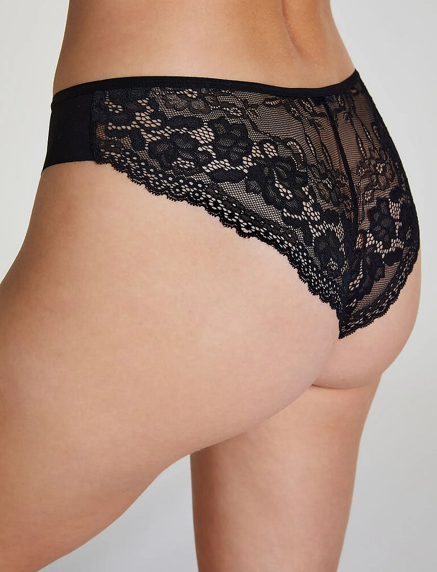 Hunkemöller - 3-pack Invisible Brasilian Lace Back - brazilian slips - black - 4