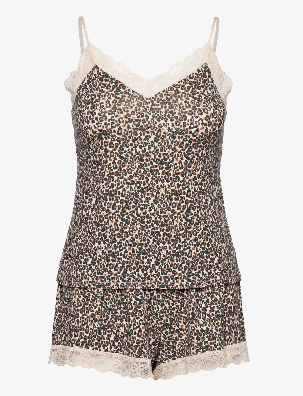 Hunkemöller - PJ CAMI SHORT VISCOSE LEOPARD - pyjama's - tapioca - 1