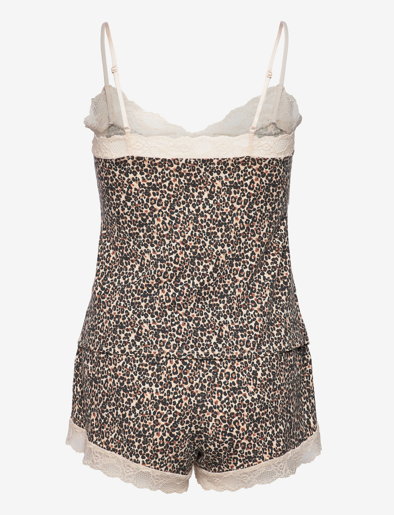 Hunkemöller - PJ CAMI SHORT VISCOSE LEOPARD - tapioca - 2