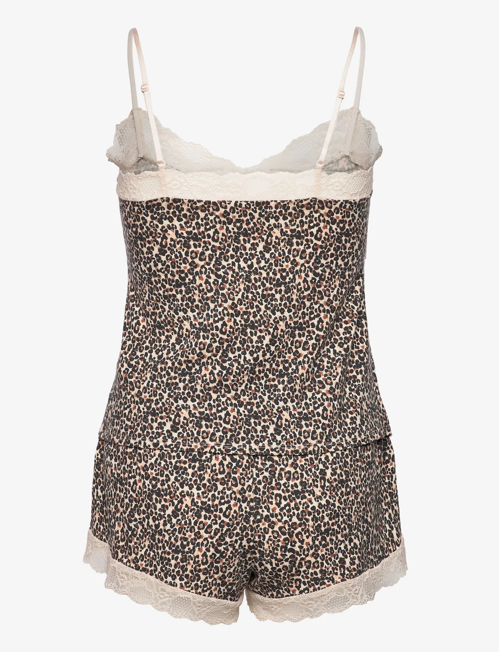 Hunkemöller - PJ CAMI SHORT VISCOSE LEOPARD - pyjama's - tapioca - 2