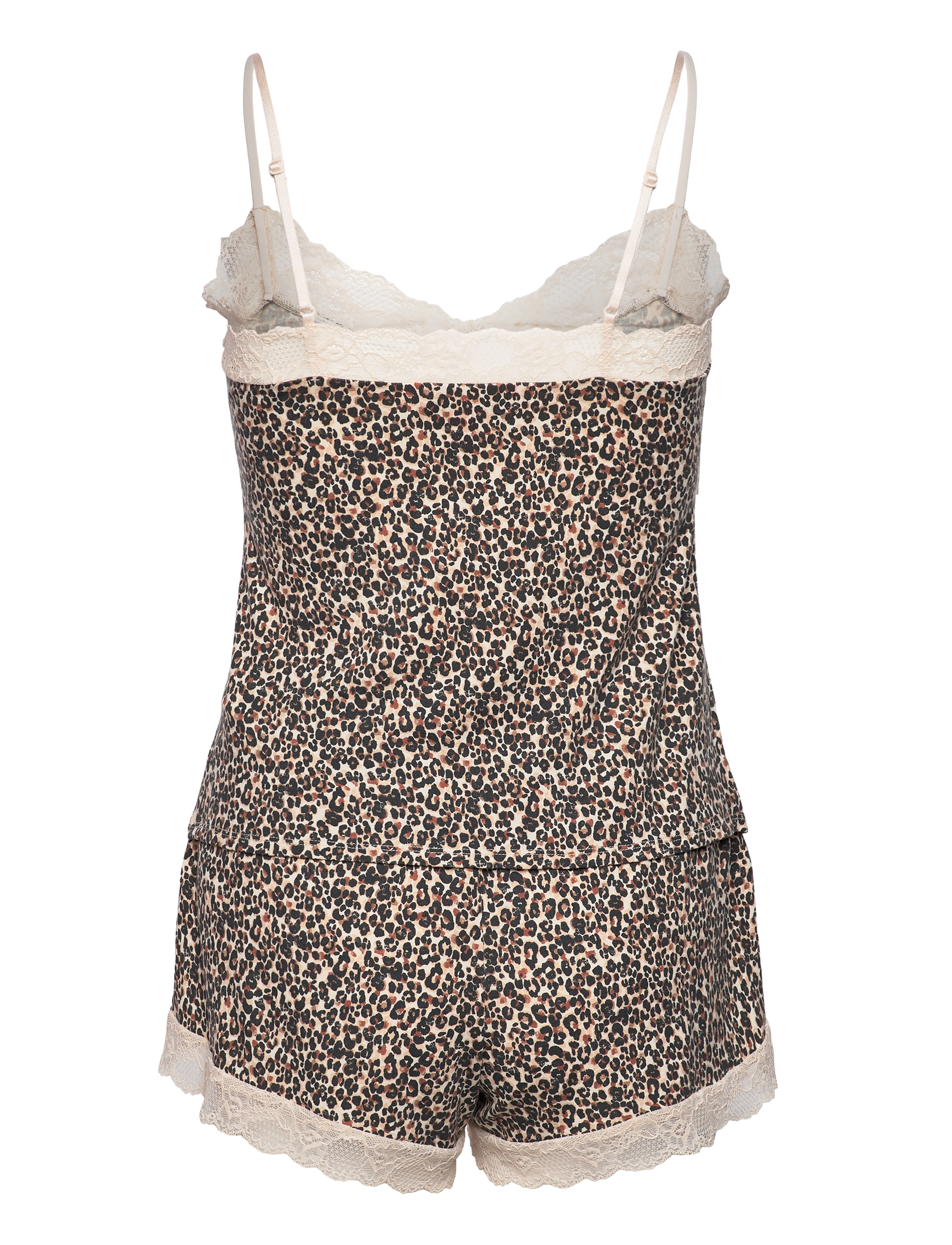 Hunkemöller - PJ CAMI SHORT VISCOSE LEOPARD - tapioca - 2