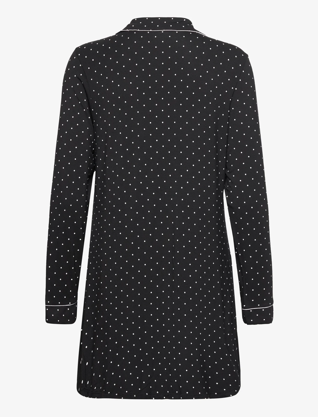 Hunkemöller - Shirtdress LS Jersey Dots - laveste priser - black - 1