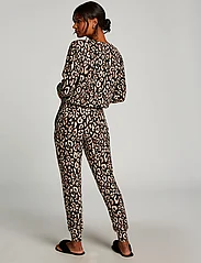 Hunkemöller - Pant Brushed Jersey Leopard - alhaisimmat hinnat - black - 4
