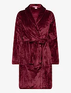 Robe Short Fleece Embossed Rib - CHOCOLATE TRUFFLE