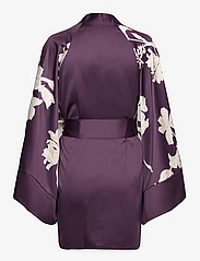 Hunkemöller - Kimono Satin Isla Flower - syntymäpäivälahjat - italian plum - 1