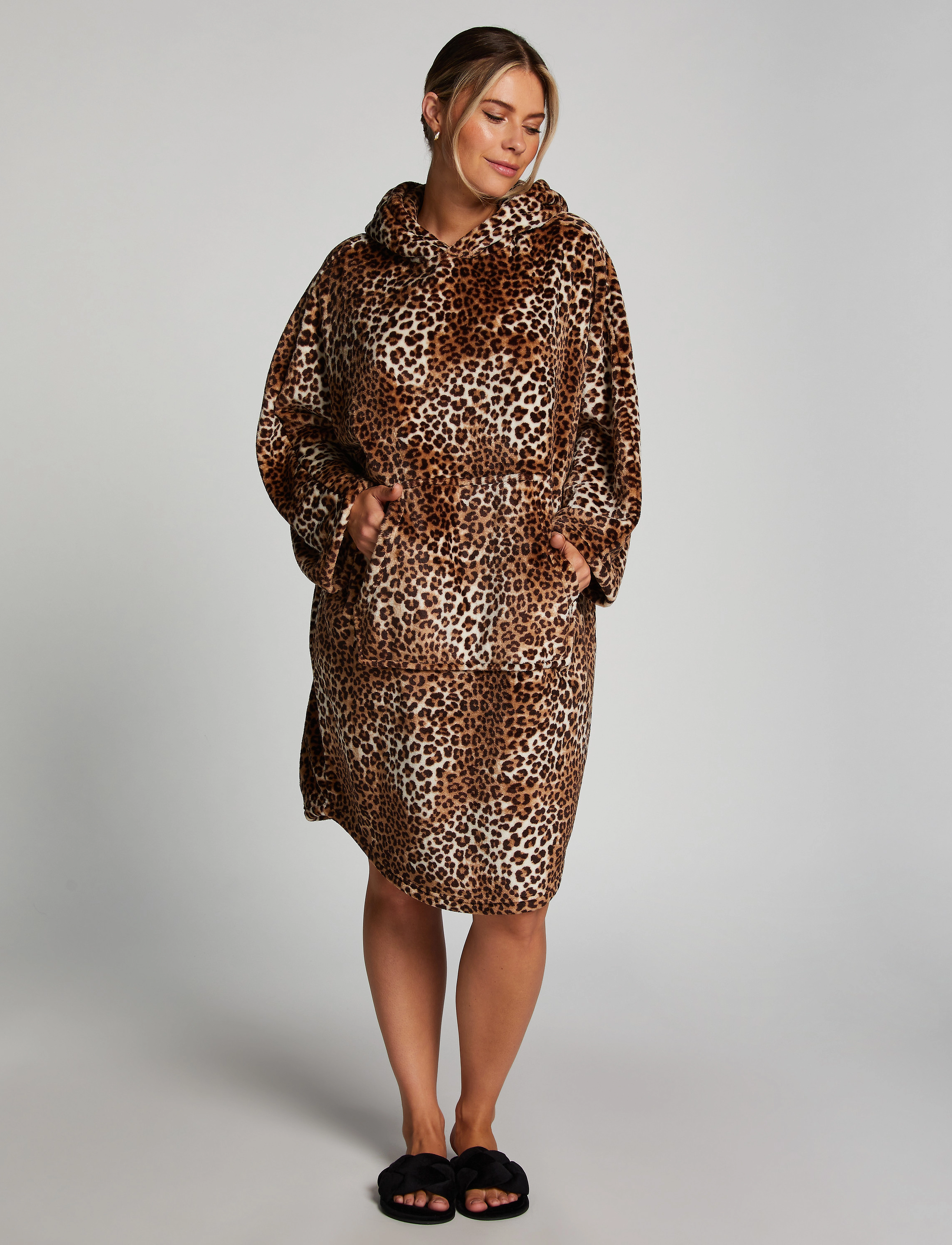 Hunkemöller - Poncho Flannel Fleece Leopard - oatmeal melee - 2