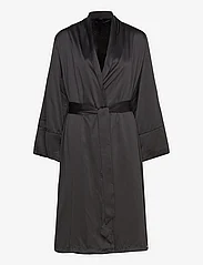 Hunkemöller - Robe Long Satin Fleece - kimonoer - black - 1