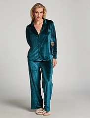 Hunkemöller - Pant Shiny Velours Piping - laveste priser - reflecting pond - 2