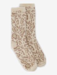 Hunkemöller - Leopard Lurex Fluffy Sock - mažiausios kainos - tapioca - 0