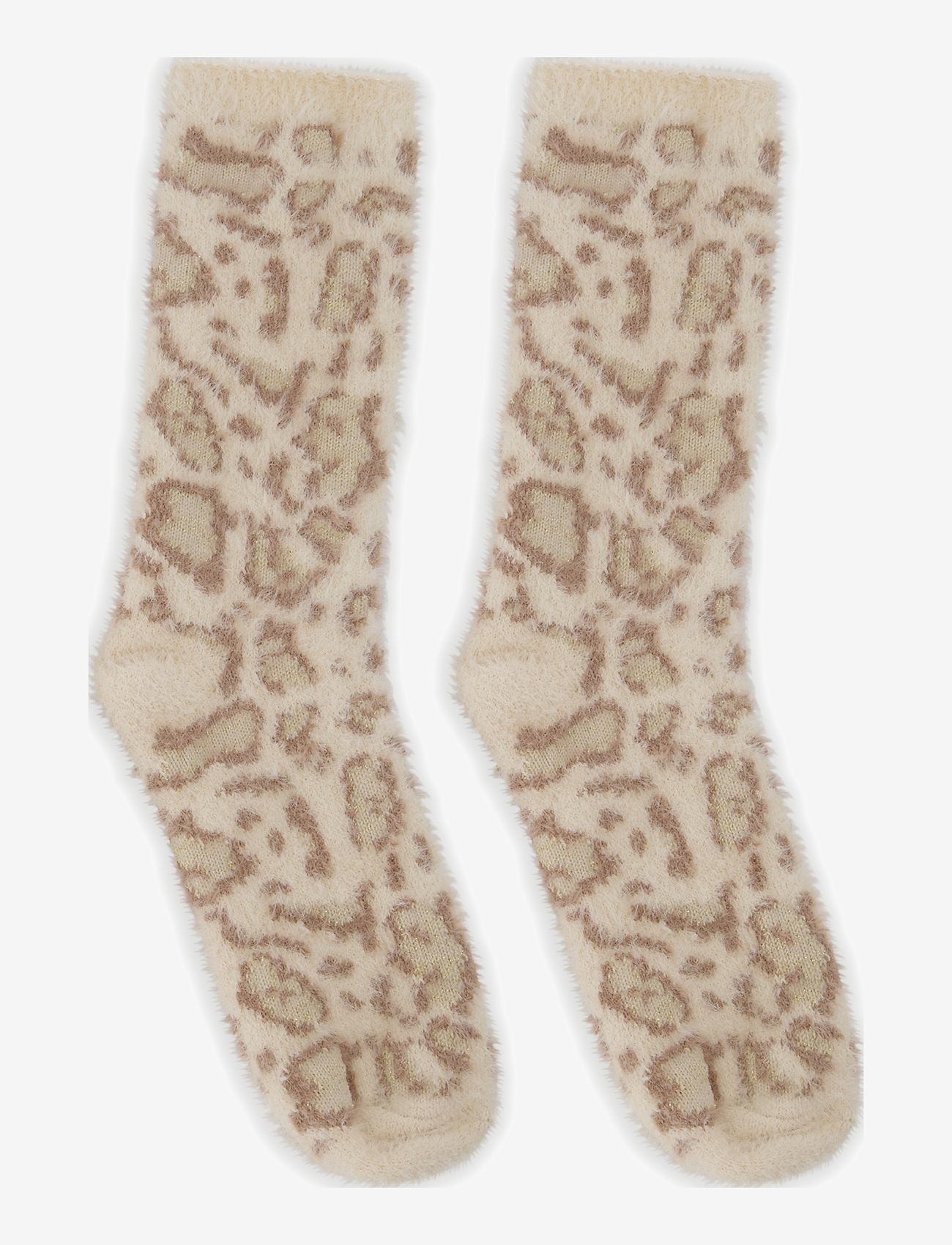 Hunkemöller - Leopard Lurex Fluffy Sock - najniższe ceny - tapioca - 1