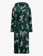 Robe Long Flannel Fleece Cats - ALPINE GREEN