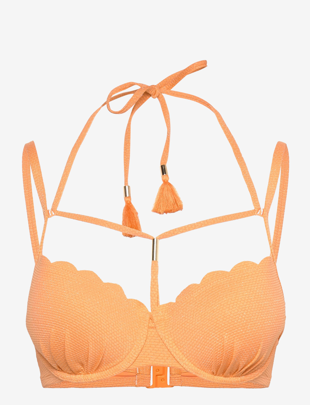 Hunkemöller - Scallop lurex pd - bikini-oberteile mit bügel - orange - 1