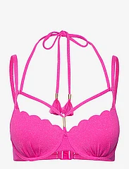 Hunkemöller - Scallop lurex pd - bikinitopp med spiler - hot pink - 0