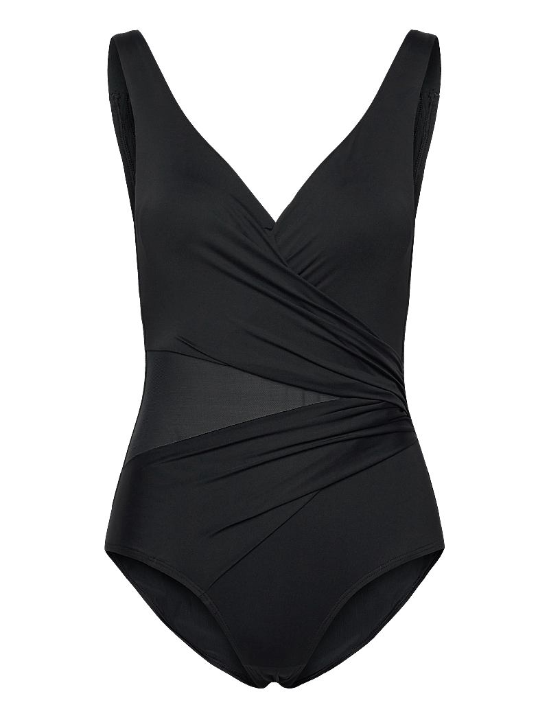 Hunkemöller - SHELL MESH SHAPING BS - badeanzüge - black - 1