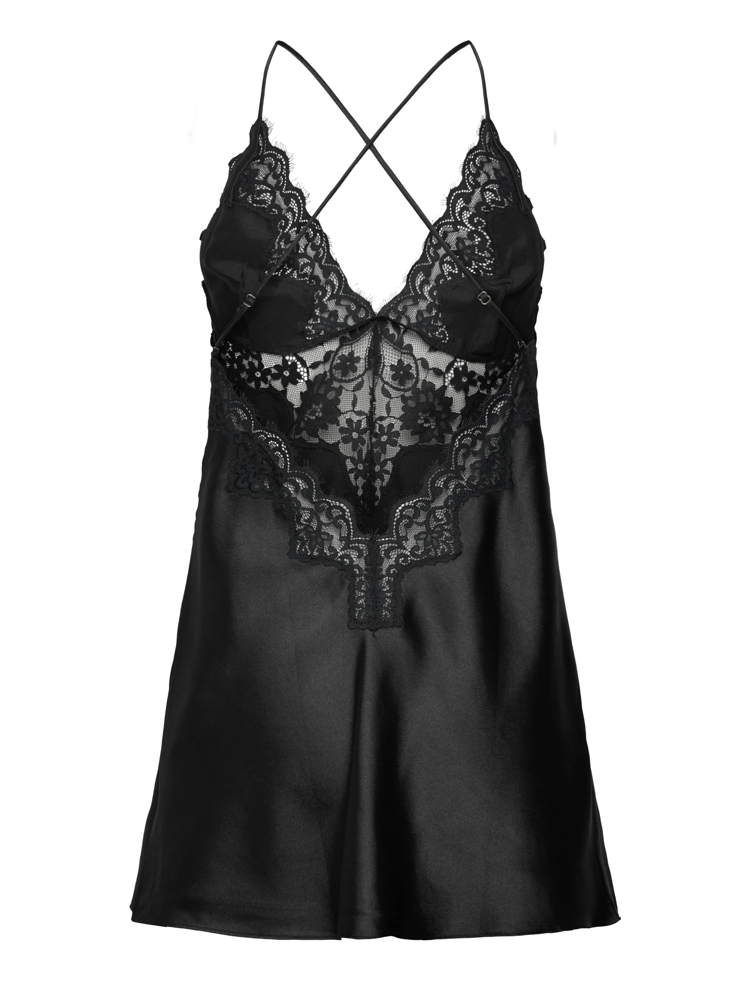 Hunkemöller - Sd Satin Mya - nachthemden - black - 2