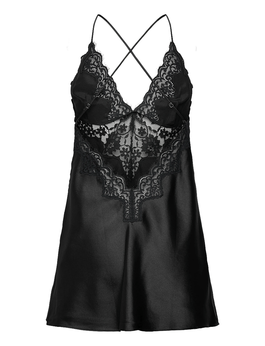 Hunkemöller - Sd Satin Mya - nattlinnen - black - 2