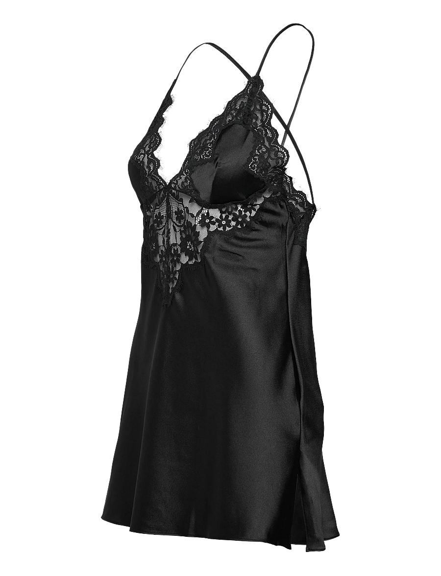 Hunkemöller - Sd Satin Mya - nattlinnen - black - 3
