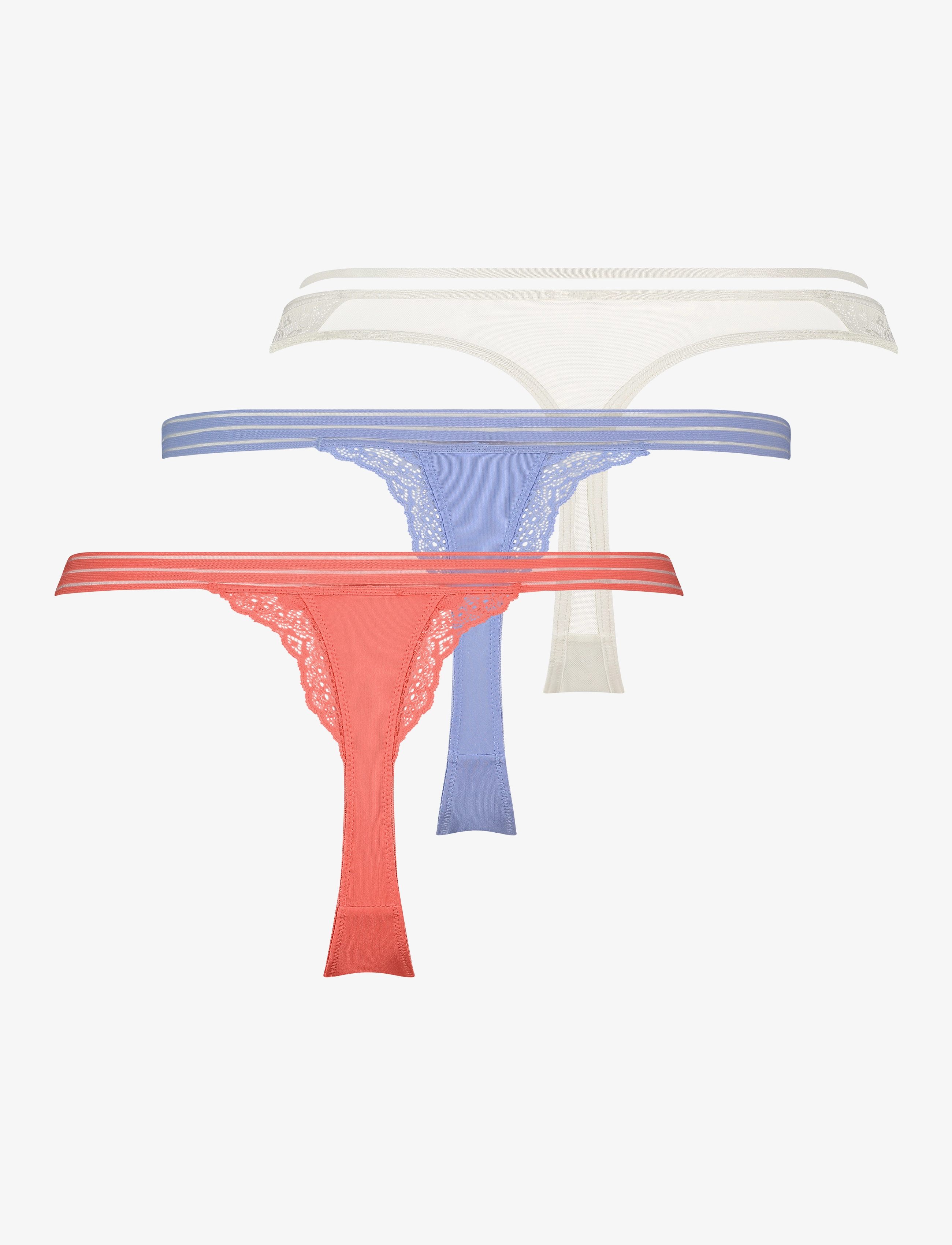 Hunkemöller - 3-PACK string r - sugar coral - 1