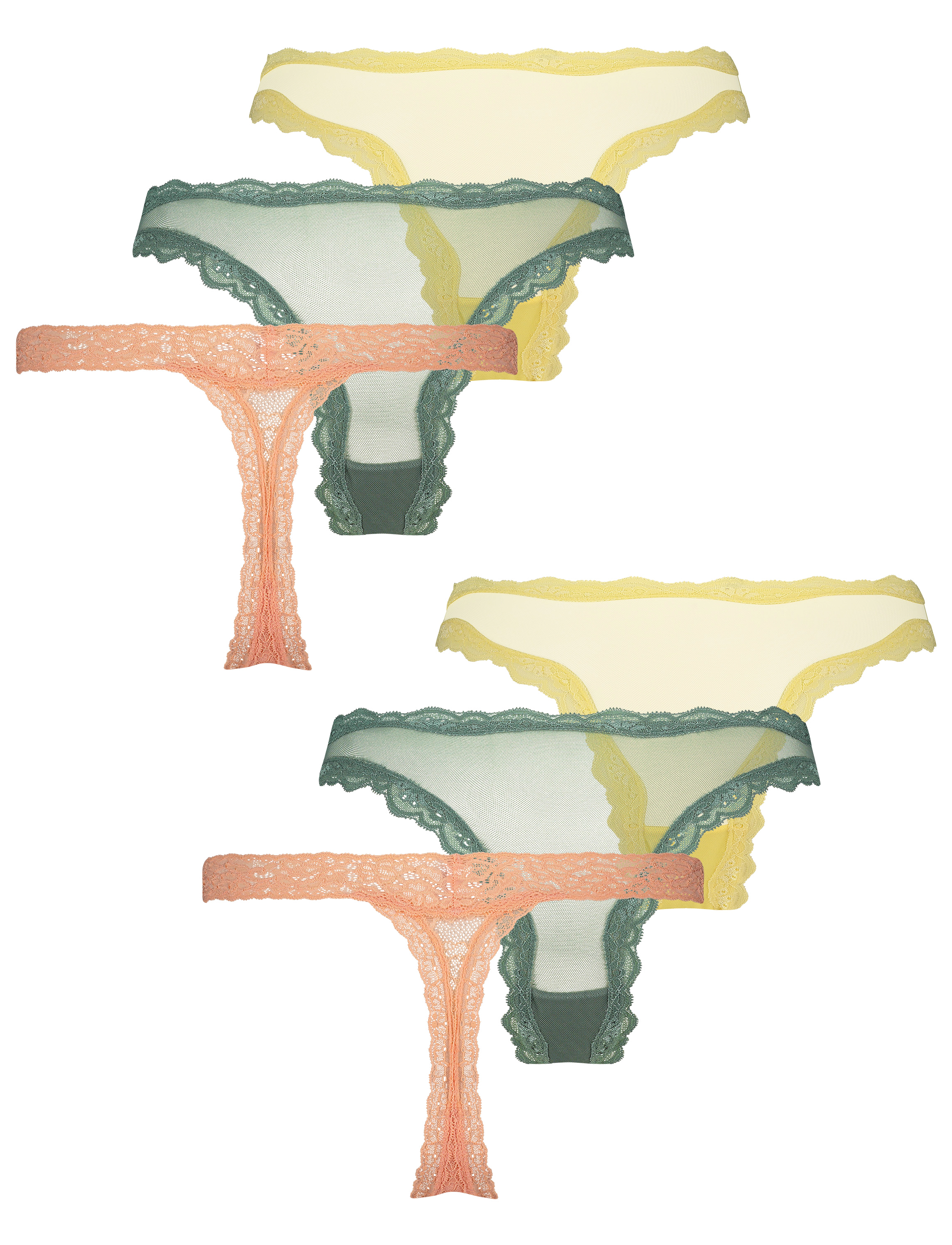 Hunkemöller - 6-PACK brazilian r - pale banana - 1