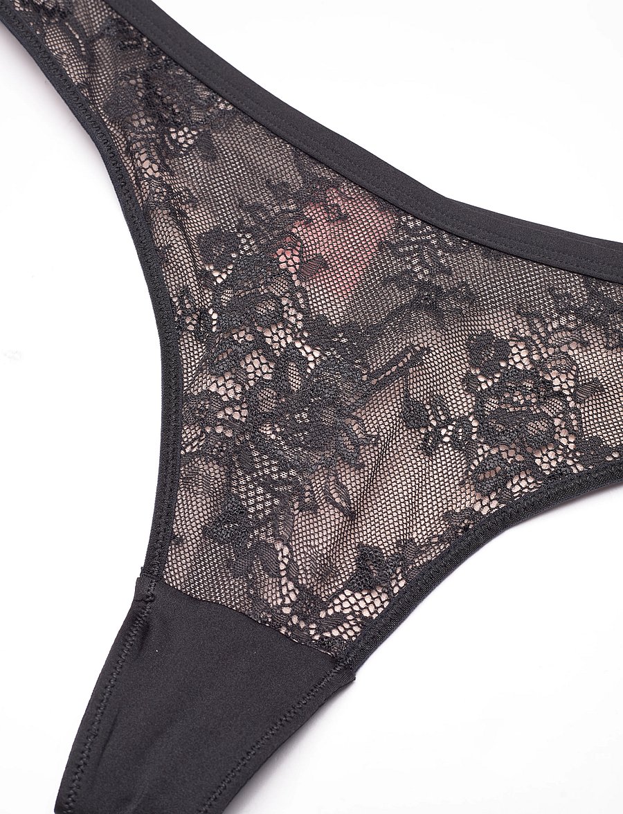 Hunkemöller - EA LACE STRING R - stringtrosor - caviar - 5