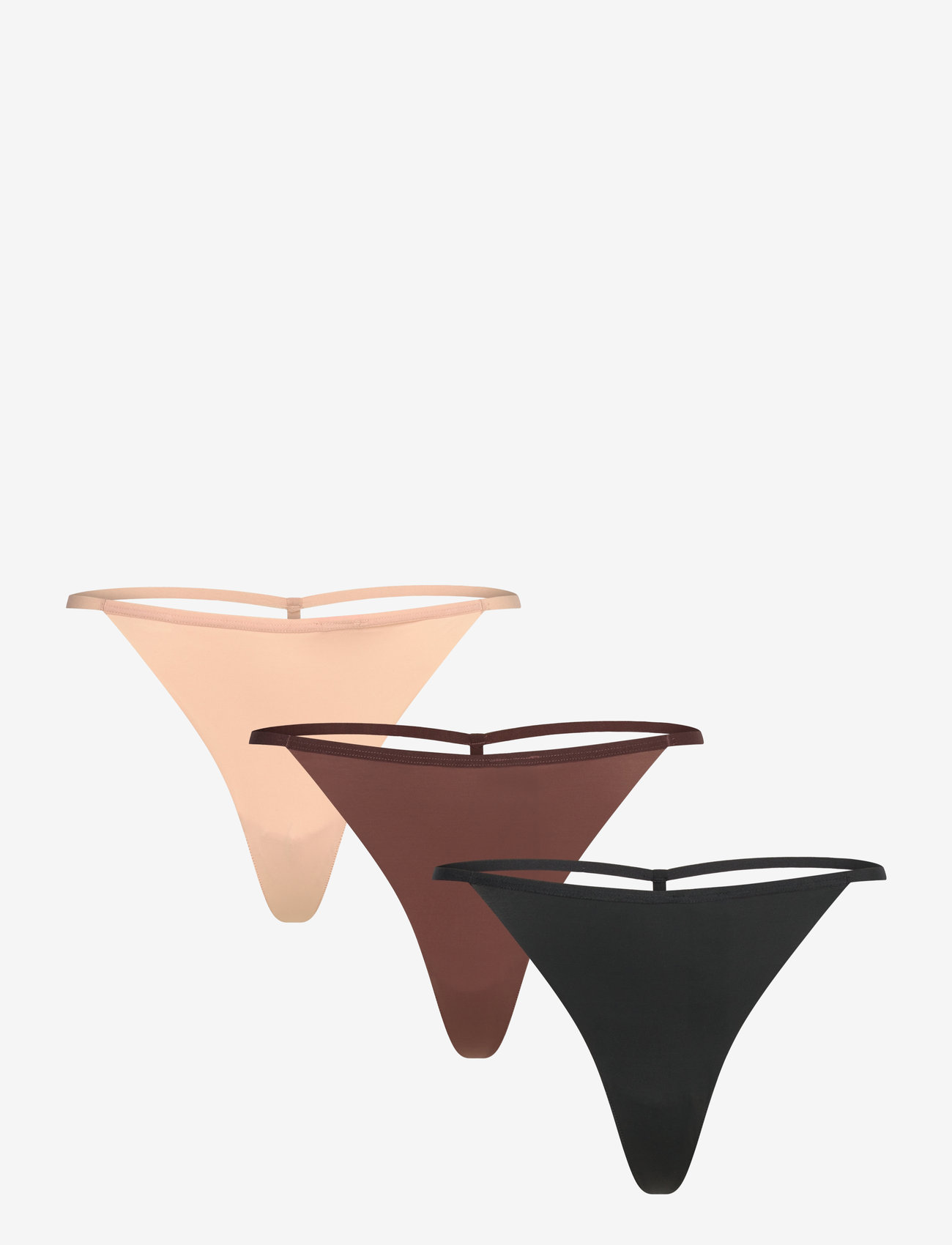 Hunkemöller - 3-Pack String R - chicory coffee - 0