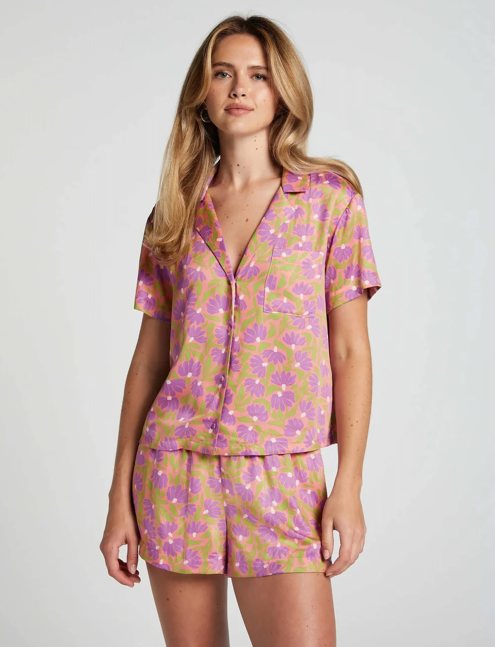 Hunkemöller - Short Vis Satin Aloha - shorts - flamingo pink - 0