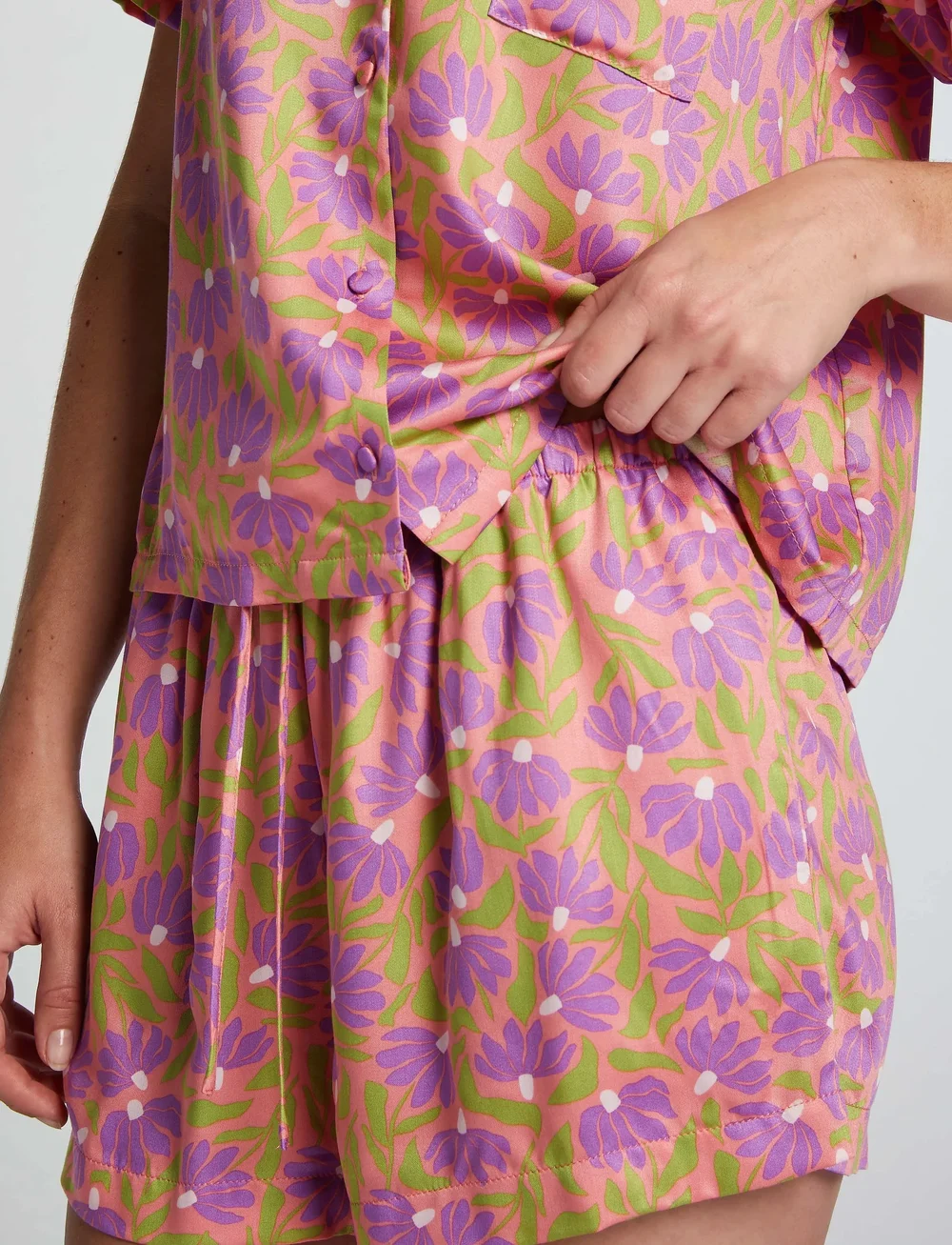 Hunkemöller - Short Vis Satin Aloha - shorts - flamingo pink - 3