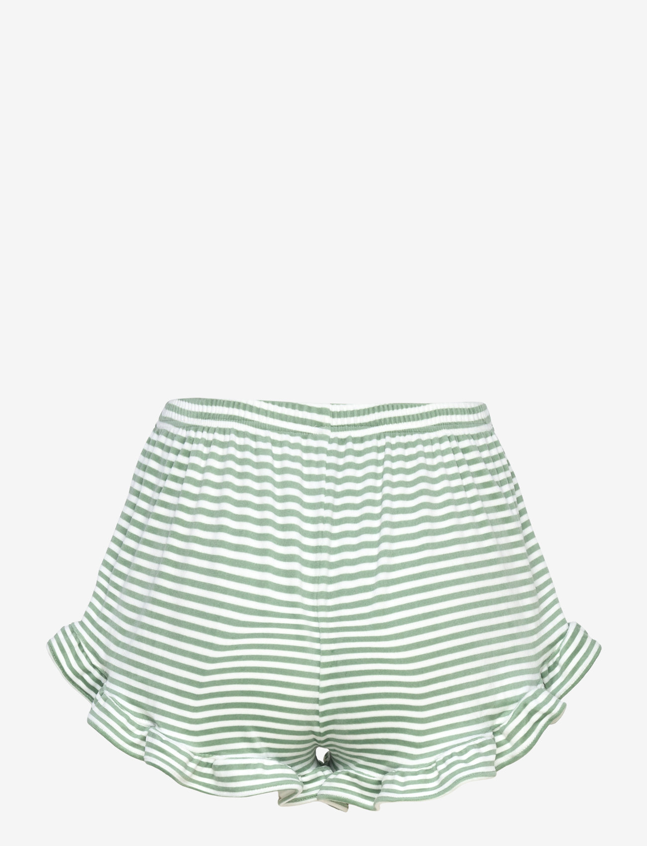 Hunkemöller - Short Velours Ruffle Stripe - green bay - 2