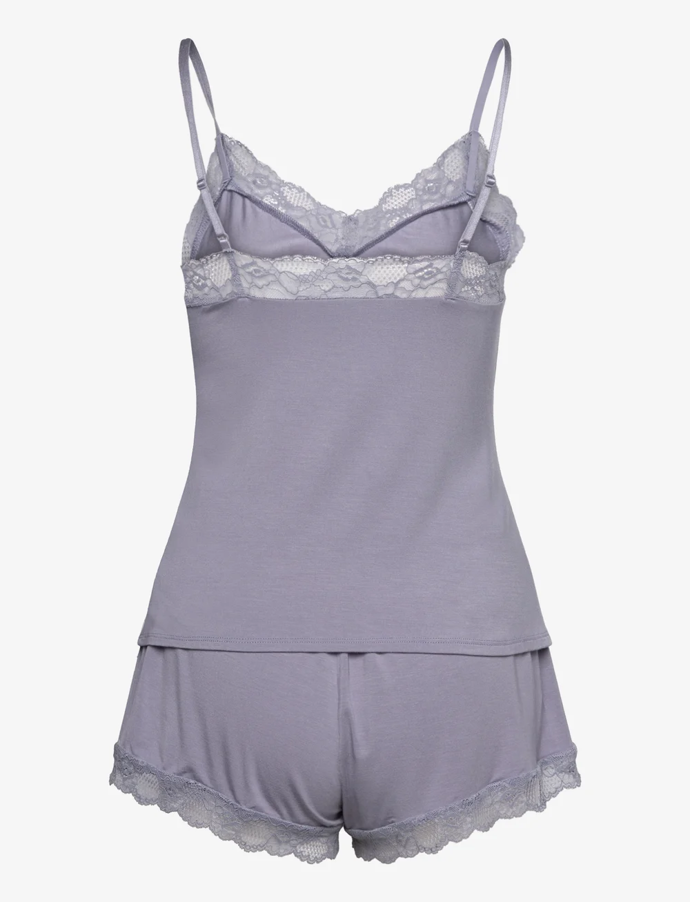 Hunkemöller - PJ CAMI SHORT VISCOSE LACE - pyjamas - silver bullet - 2