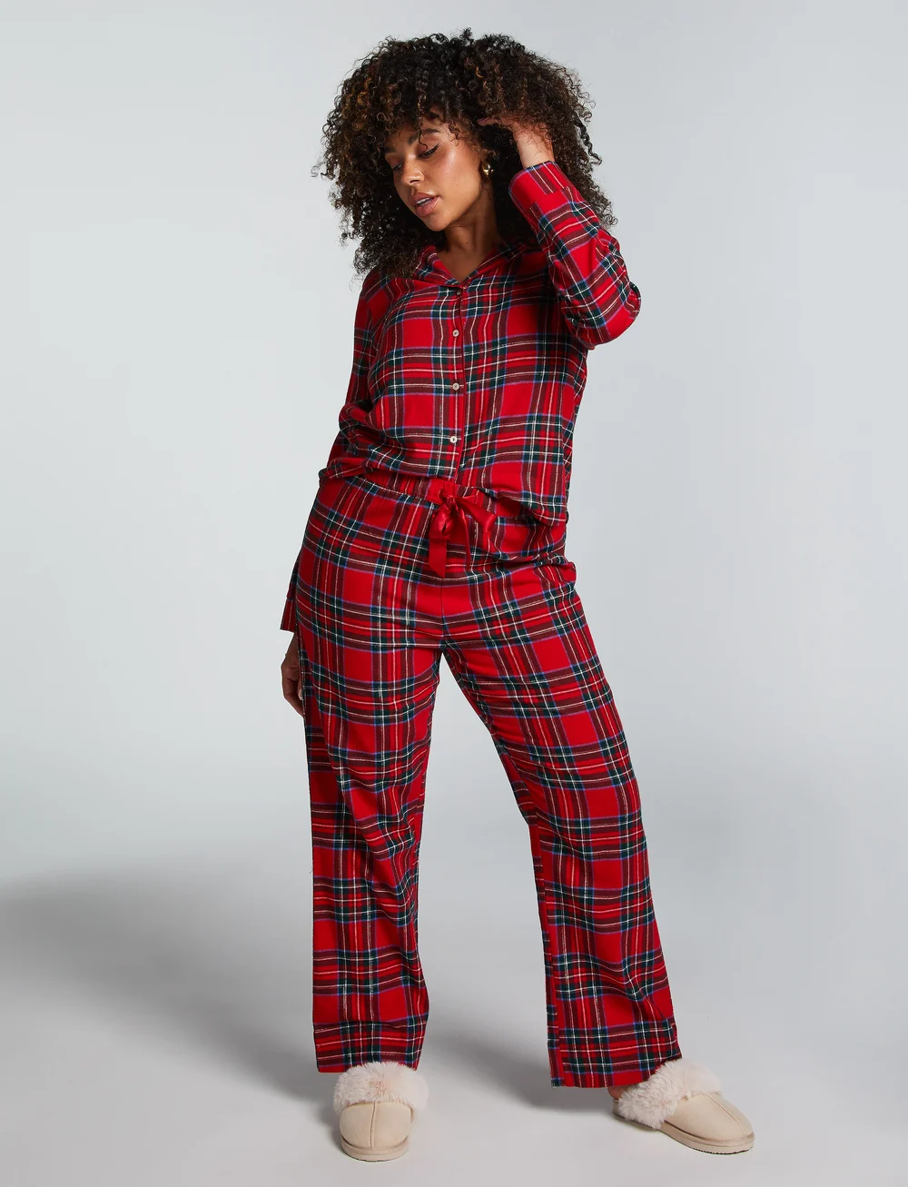 Hunkemoller Pj Flannel Twill Check Pyjamas Boozt