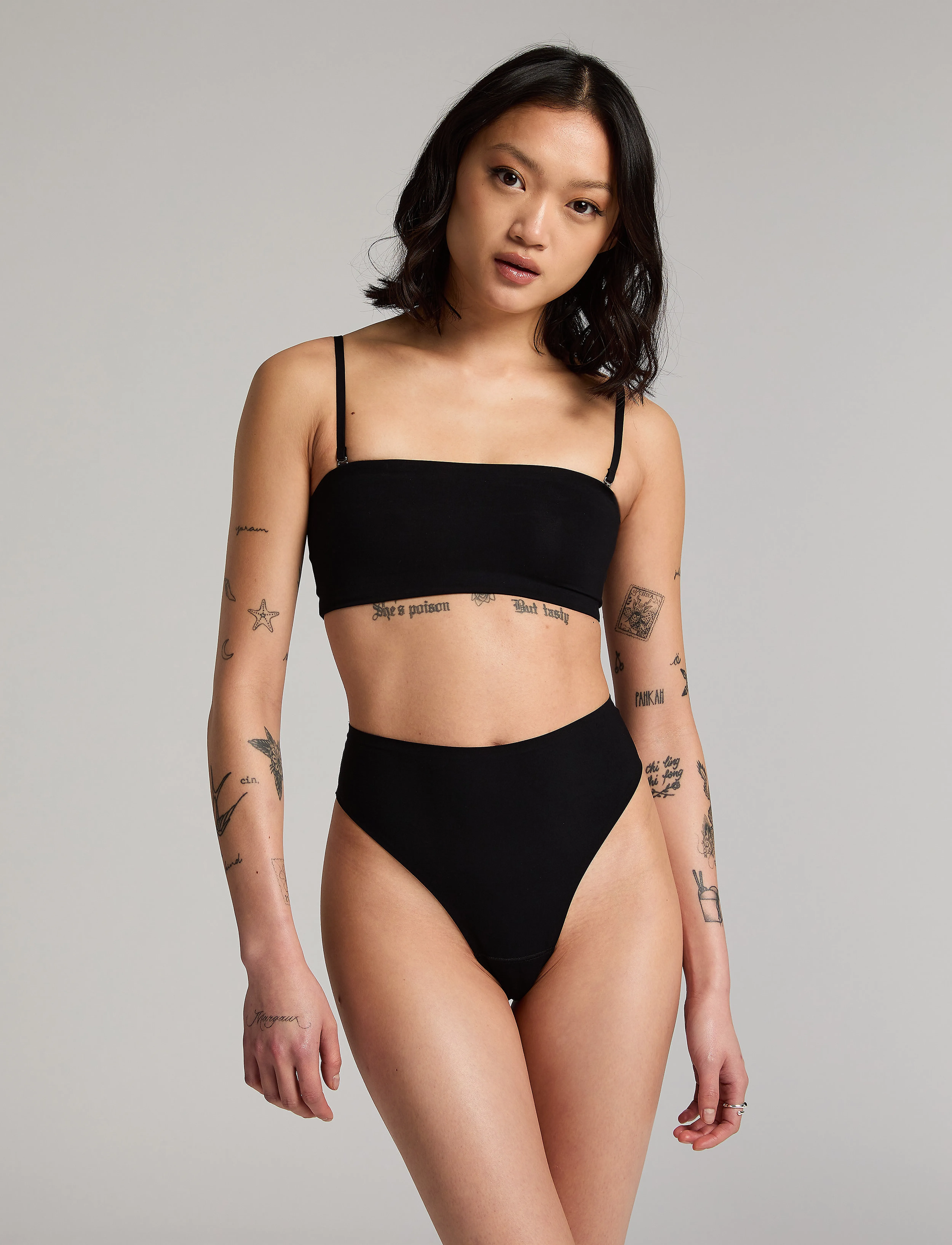 Hunkemöller SMOOTH HL STRING H - Undertøj - CAVIAR / black