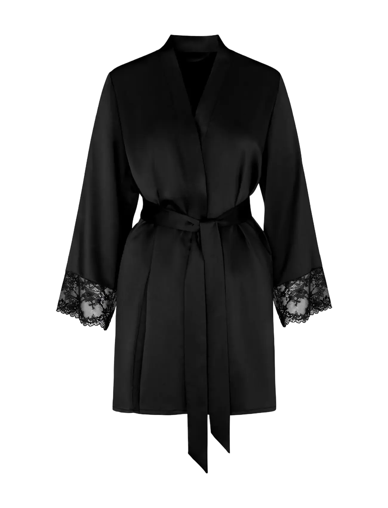 Hunkemöller Satin Kimono - Pidžaamad ja koduriided - CAVIAR / black