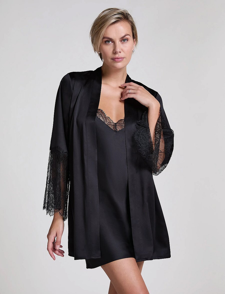 Hunkemöller - Satin Kimono - kimonot - caviar - 4
