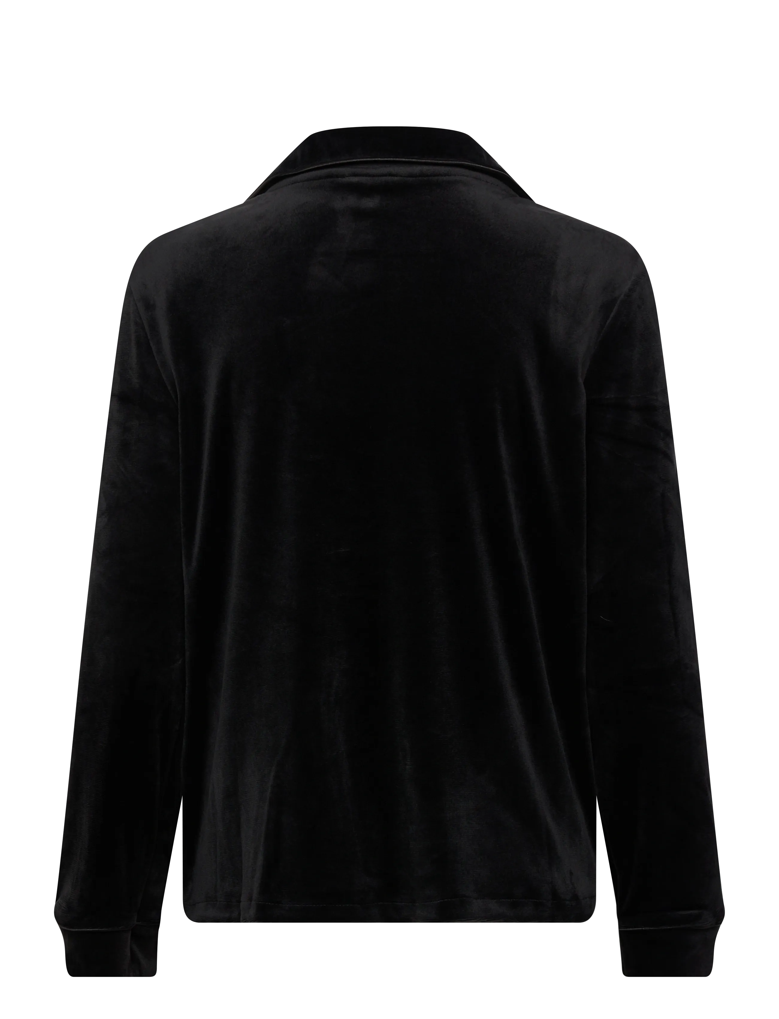 Hunkemöller - JACKET LS VELOURS PIPING - oberteile - black - 2