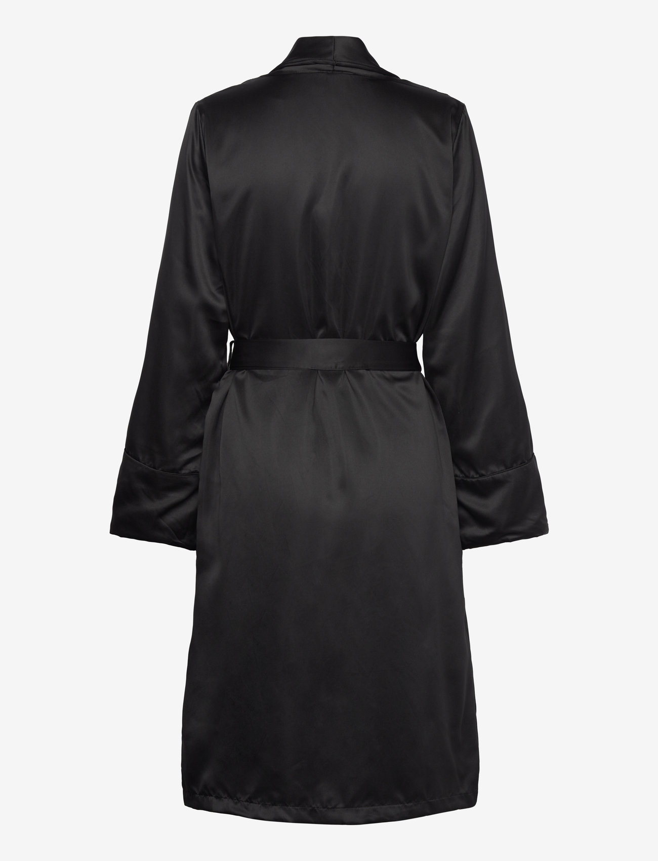Hunkemöller - ROBE LONG SATIN FLEECE - bademäntel - black - 2