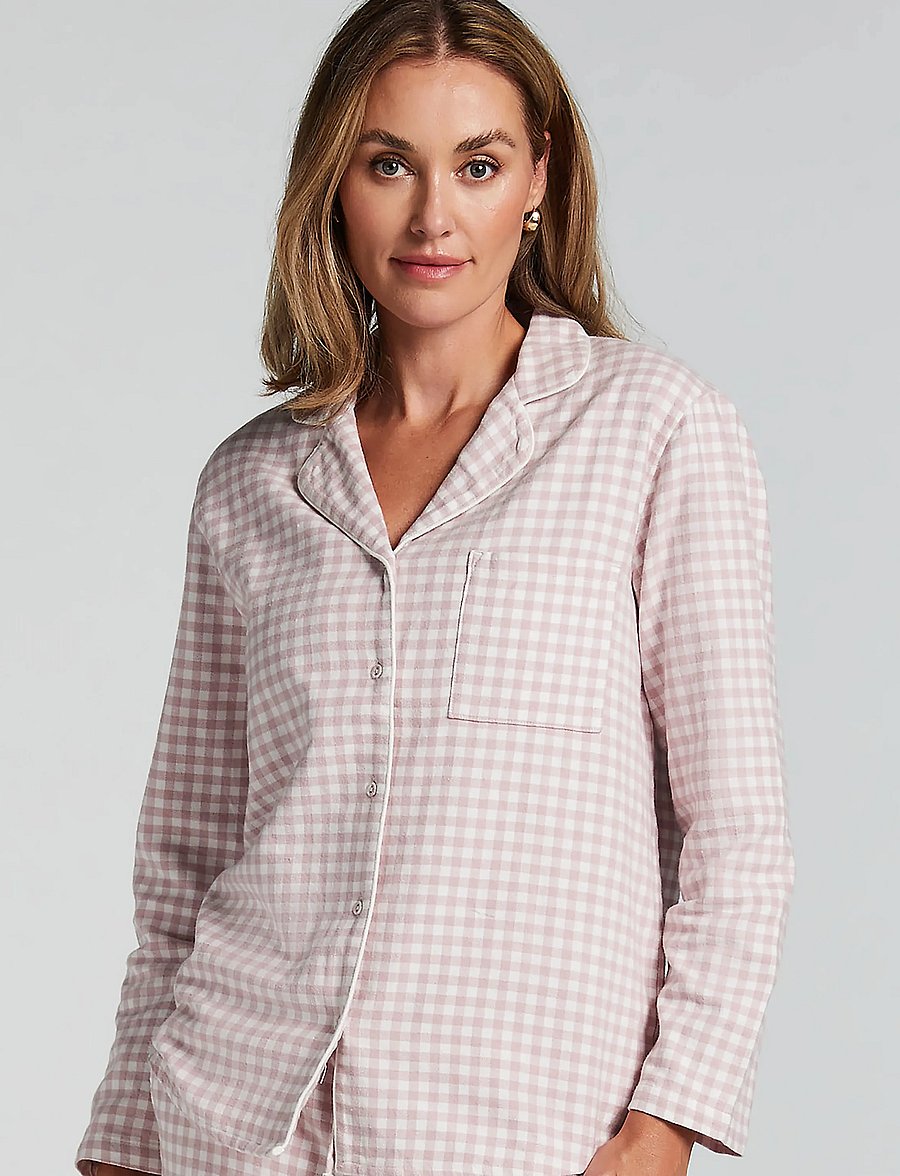 Hunkemöller - JACKET LS CHECK ESSENTIALS - oberteile - violet ice - 0