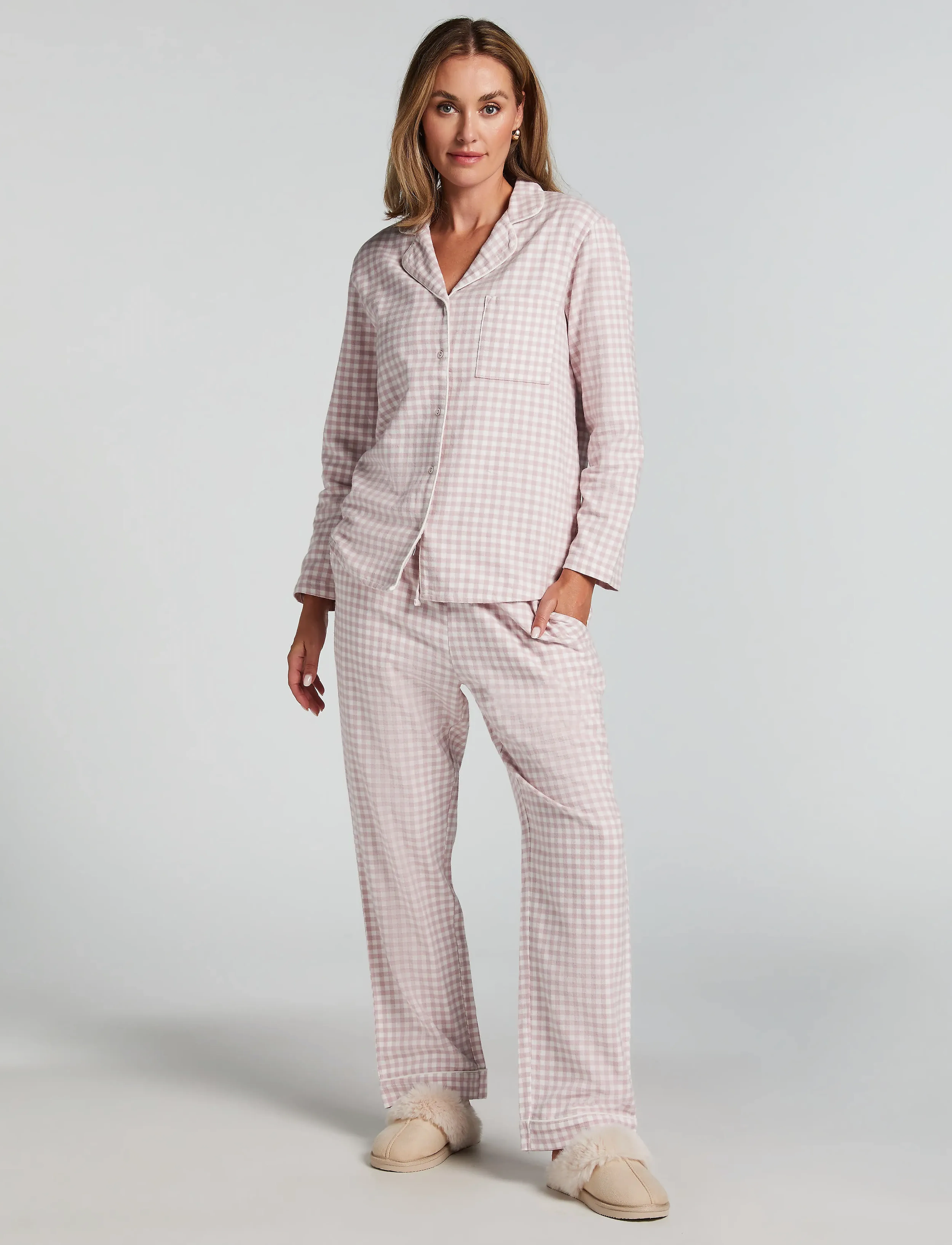 Hunkemöller - JACKET LS CHECK ESSENTIALS - die niedrigsten preise - violet ice - 4