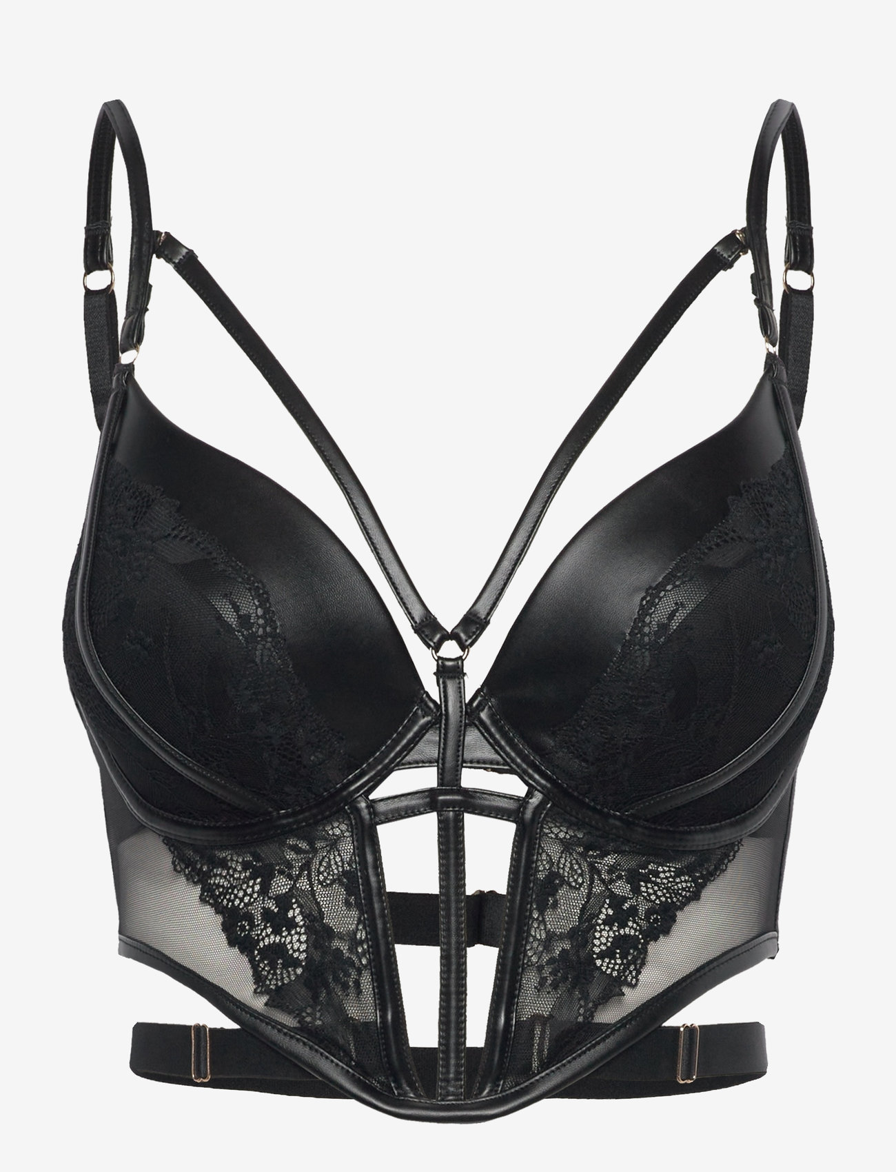Hunkemöller - Nadia Padded Underwired Longline Push-Up Bra - caviar - 0