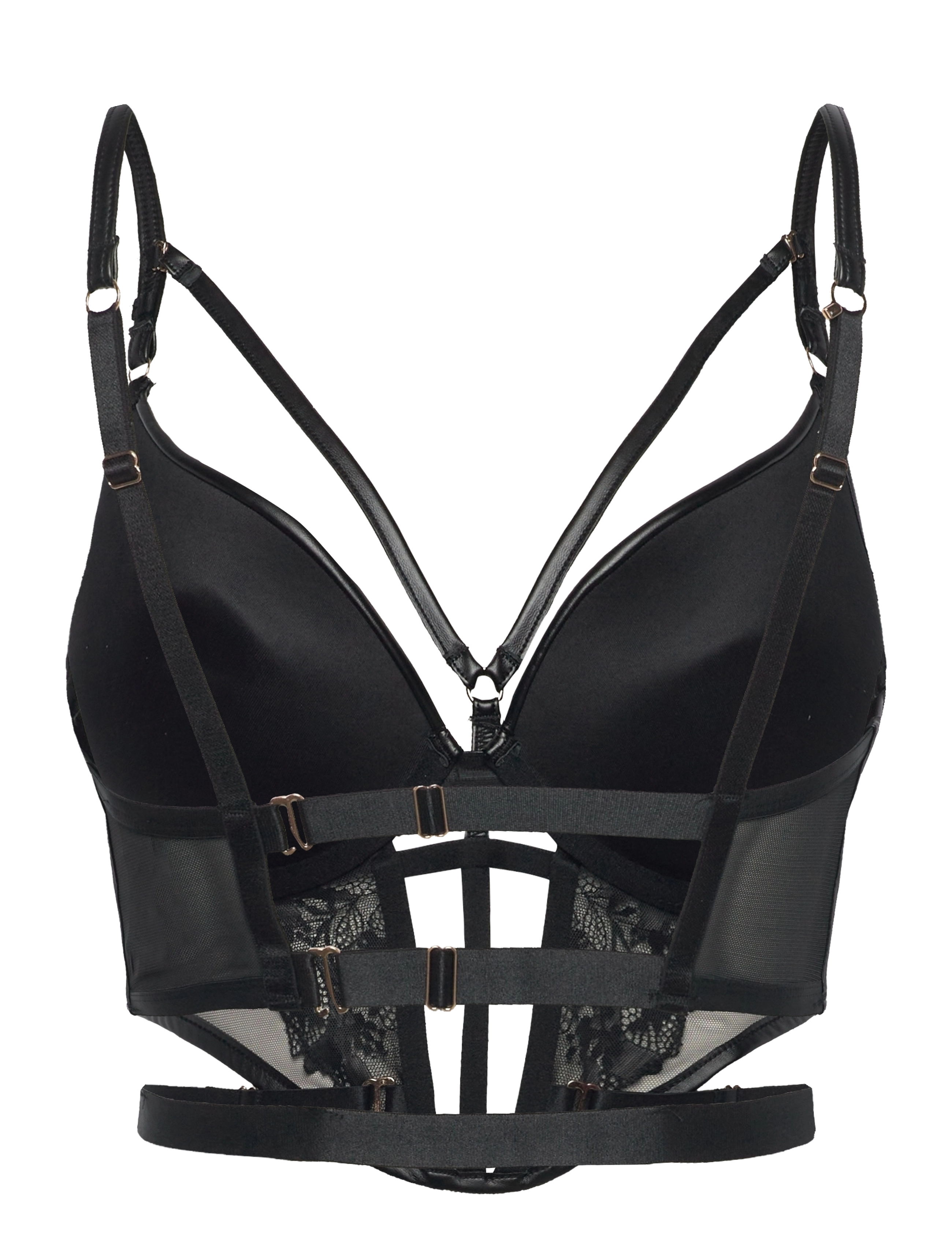 Hunkemöller - Nadia Padded Underwired Longline Push-Up Bra - caviar - 2