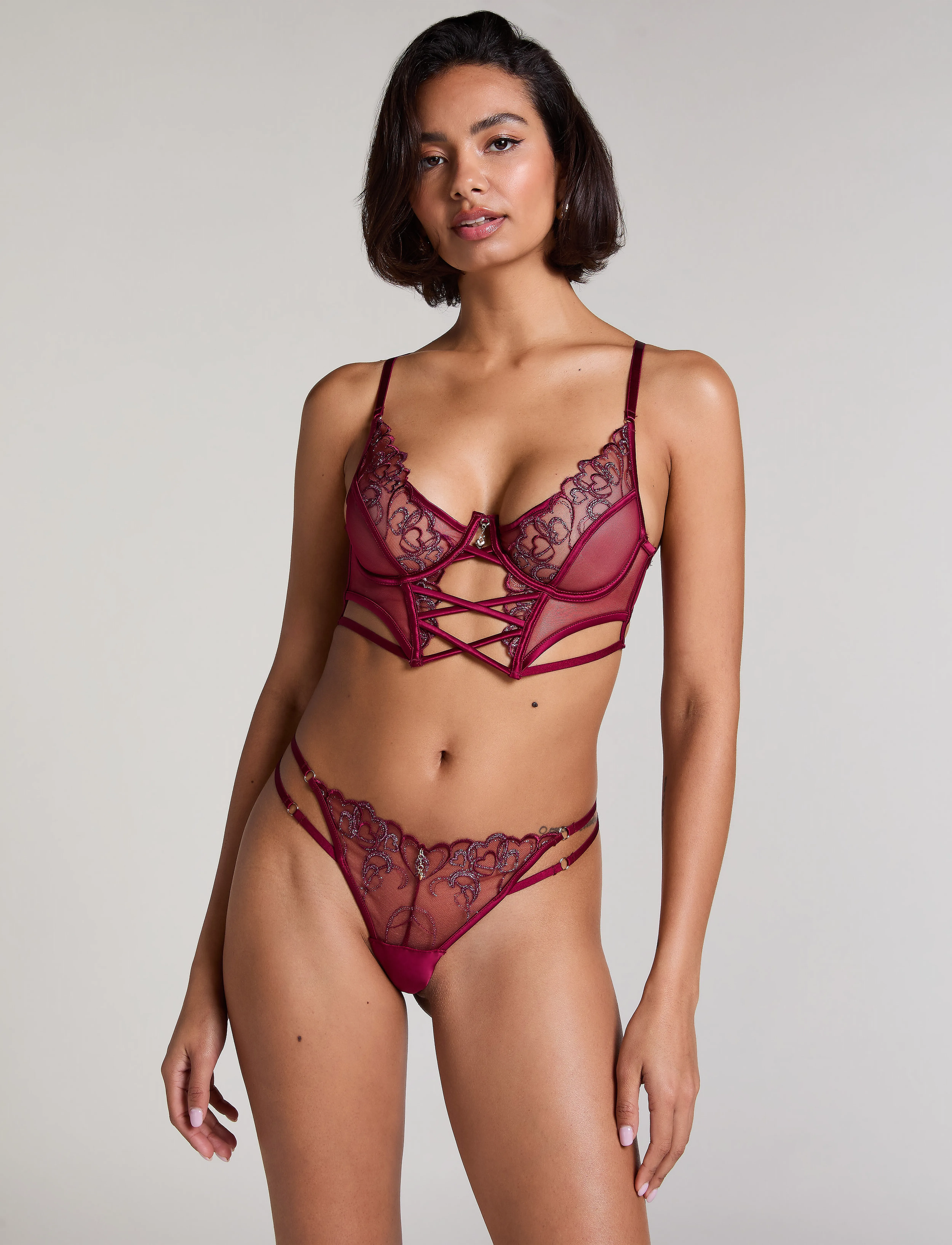 Hunkemöller SCARLETT TANGA H - Aluspüksid - BEET RED / red