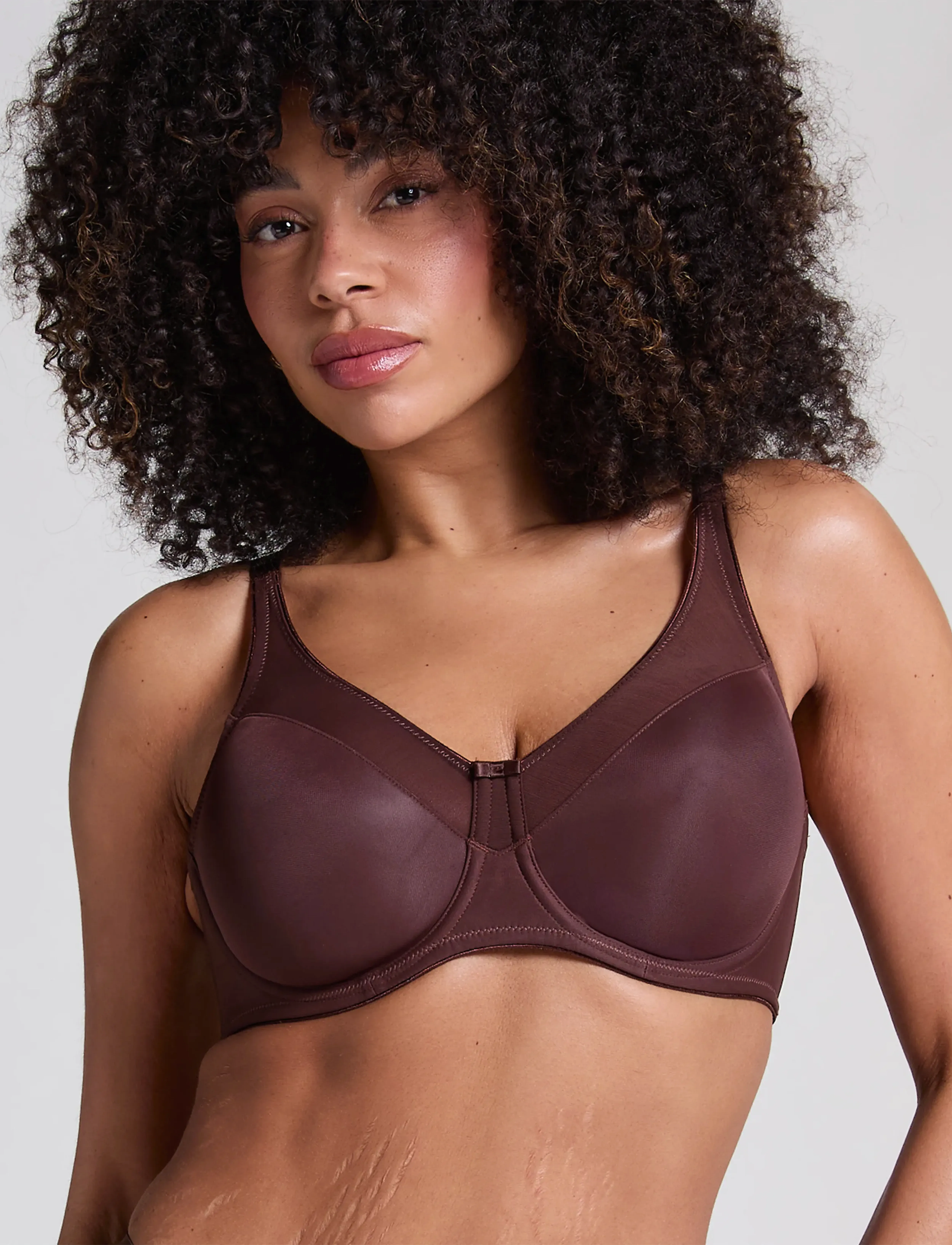 Hunkemöller Nina Non-Padded Underwired Minimizer Bra - Pesu ja aluspesu - CHICORY COFFEE / brown