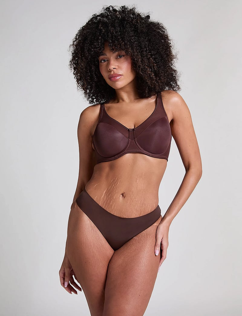 Hunkemöller - Nina Non-Padded Underwired Minimizer Bra - traadiga rinnahoidjad - chicory coffee - 4