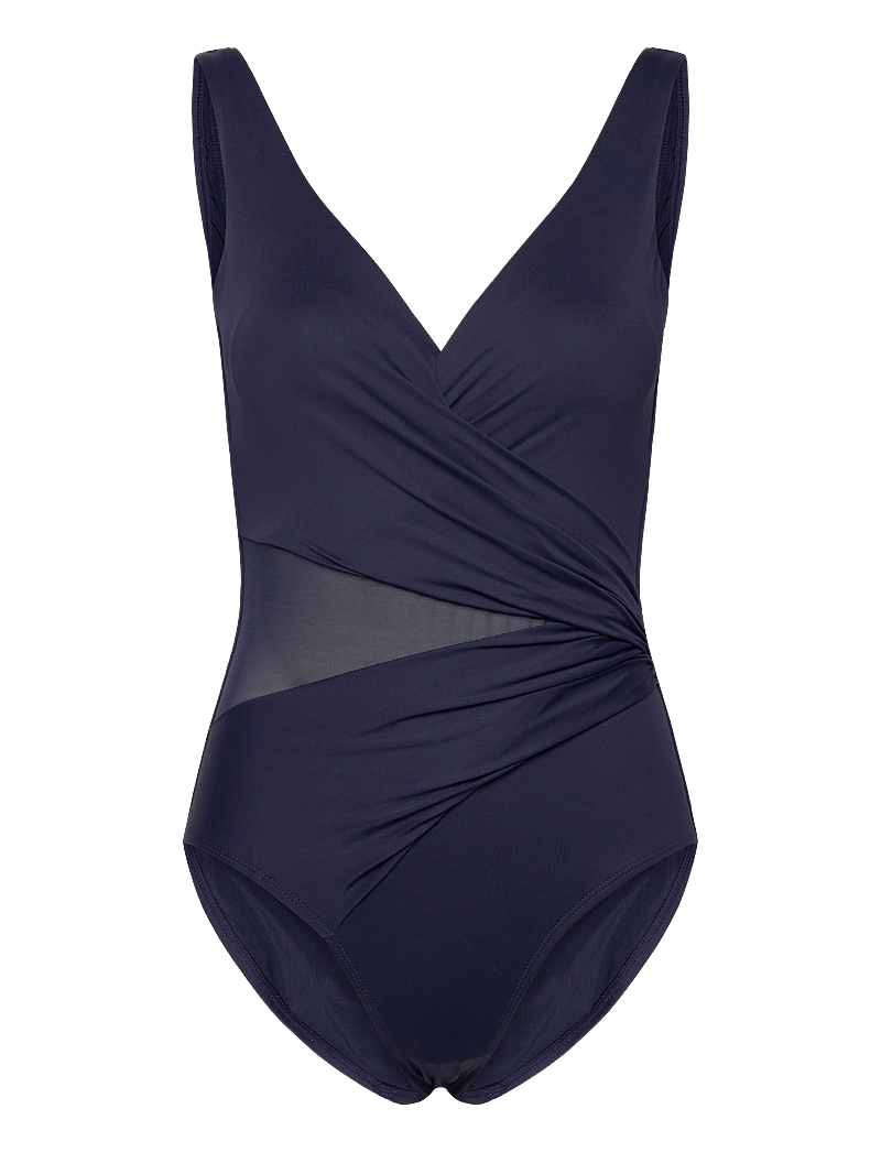 Hunkemöller - Shaping Shell Mesh Swimsuit - badeanzüge - evening blue - 1