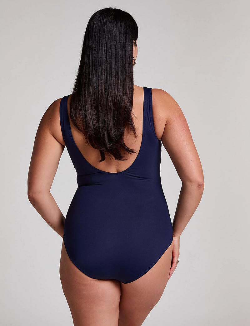 Hunkemöller - Shaping Shell Mesh Swimsuit - badeanzüge - evening blue - 4