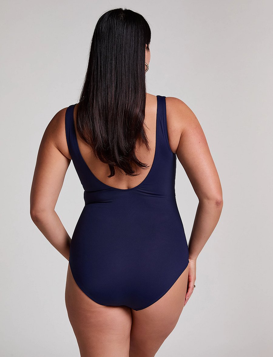 Hunkemöller - Shaping Shell Mesh Swimsuit - badeanzüge - evening blue - 4