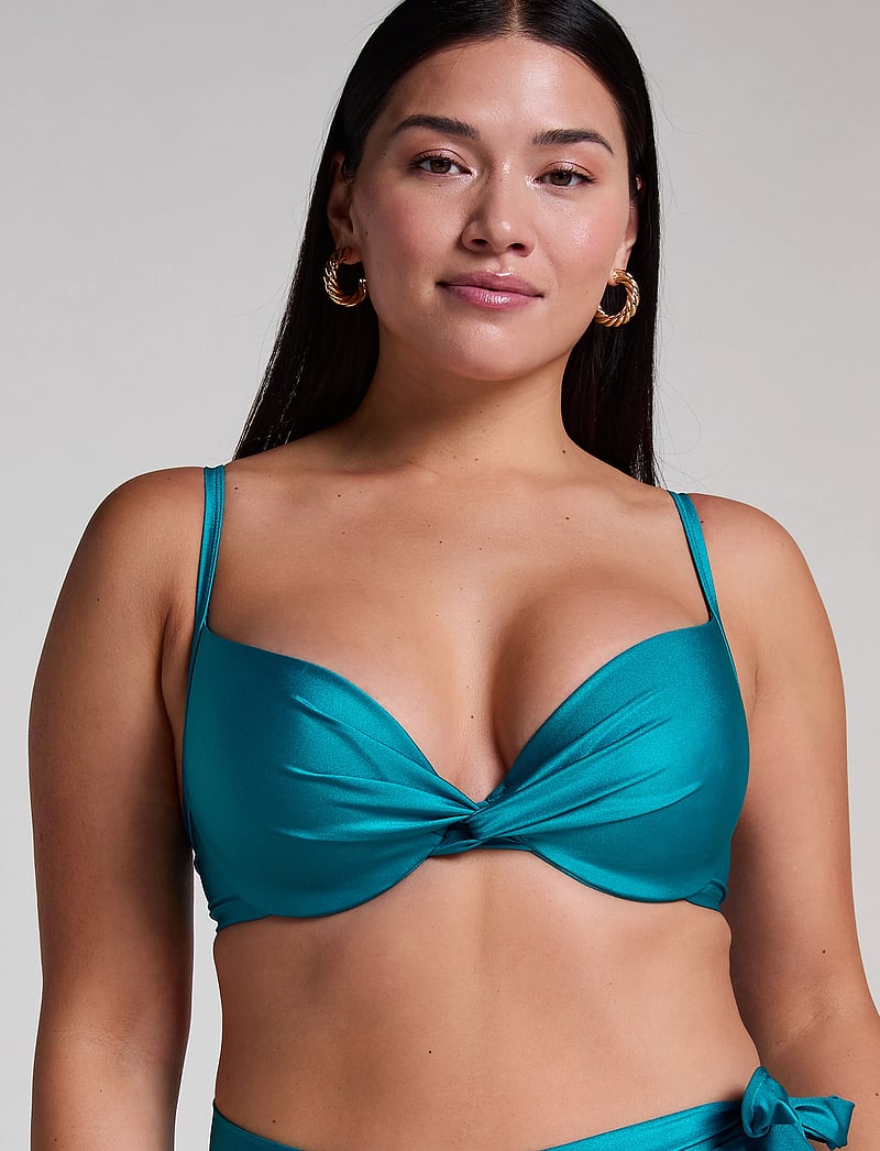 Hunkemöller - AQUA PP - vielutėmis sutvirtintos bikinio liemenėlės - hy teal 10317 - 0