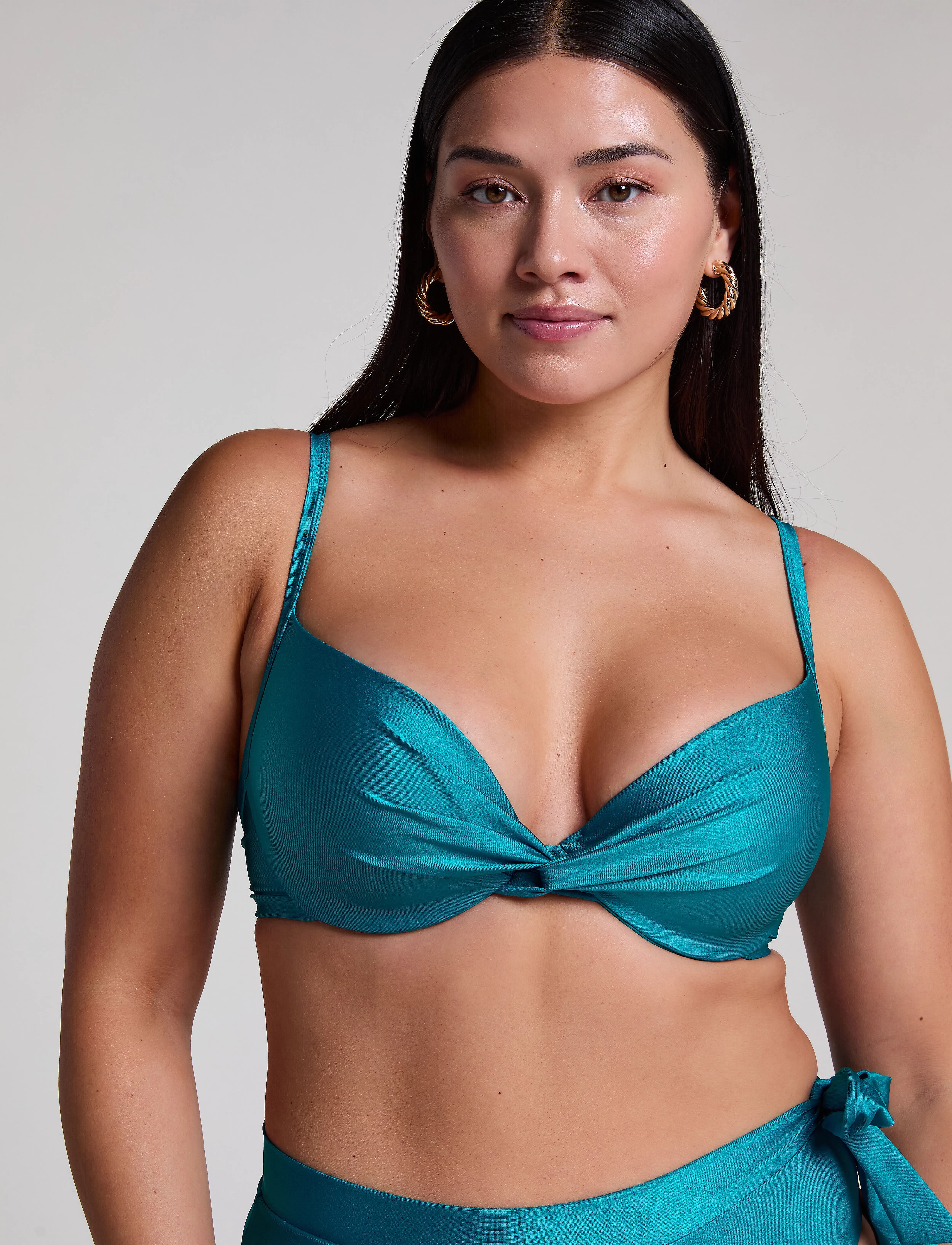 Hunkemöller - AQUA PP - kaarituelliset bikiniyläosat - hy teal 10317 - 3