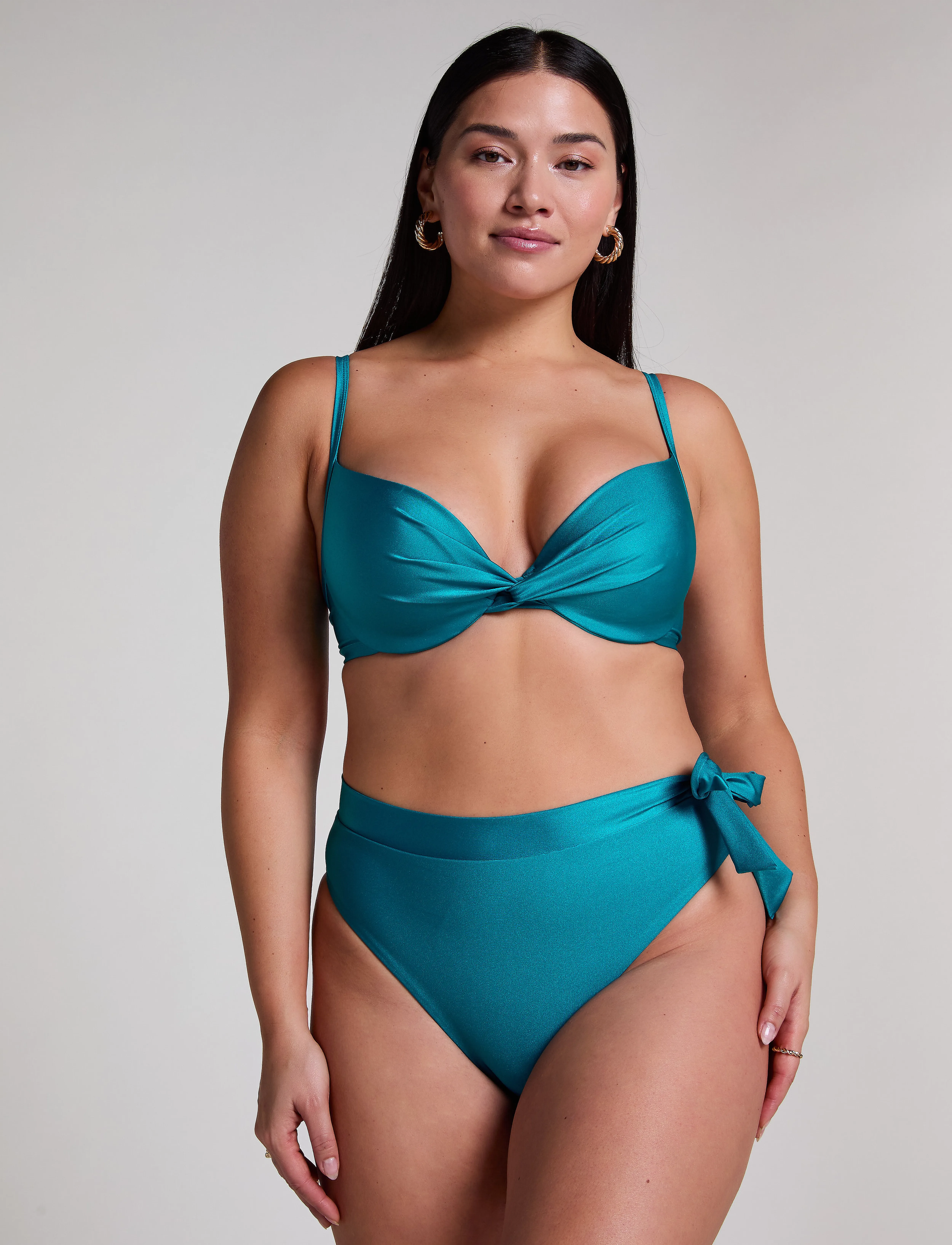 Hunkemöller - AQUA PP - kaarituelliset bikiniyläosat - hy teal 10317 - 4